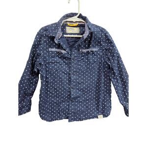 5/$25 Navy Button-Up with White Stars - Free Planet - 5